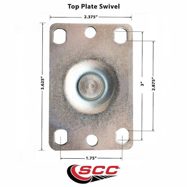 Service Caster 6 Inch Solid Polyurethane Swivel Caster with Roller Bearing and Brake SCC SCC-20S620-SPUR-TLB - main